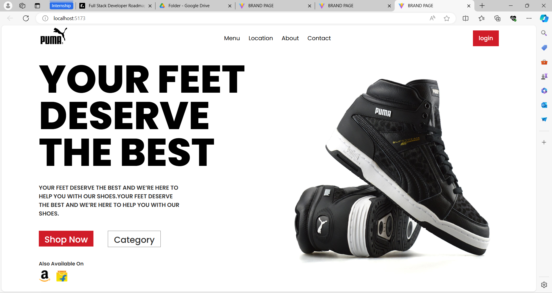 Banding shoes website screenshot